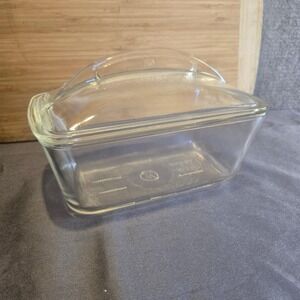 Vintage Westinghouse Clear Glass Refrigerator Dish with Lid Rectangular MCM